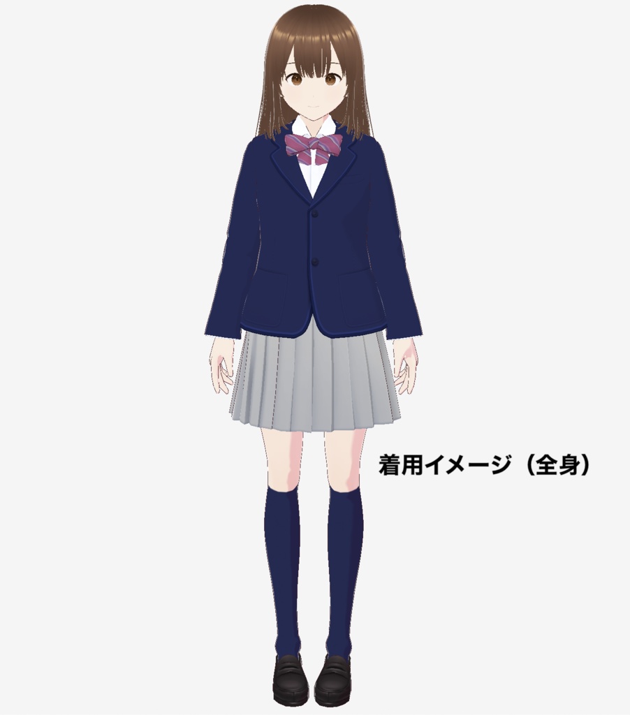【無料】VRoid Studio用カスタムアイテム「紺ハイソックス」その1