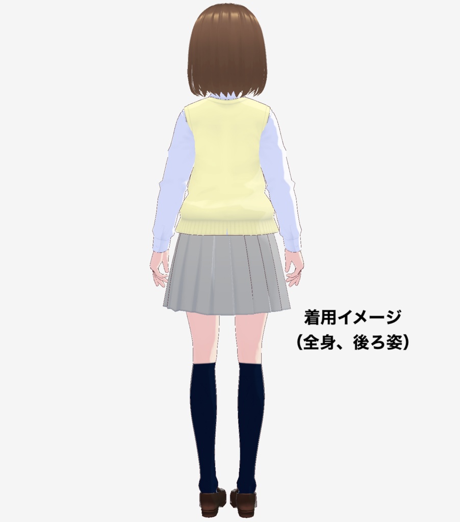 【無料】VRoid Studio用カスタムアイテム「紺ハイソックス」その2