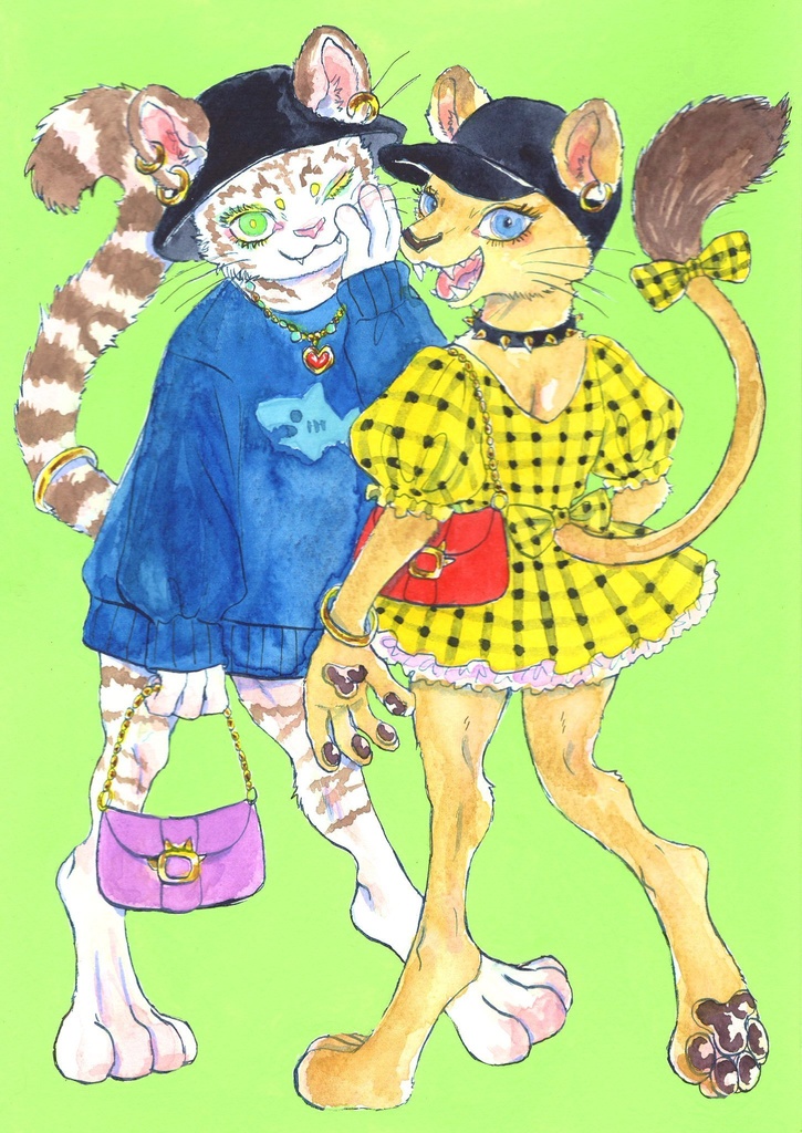 水彩原画「とらとらいおん」
