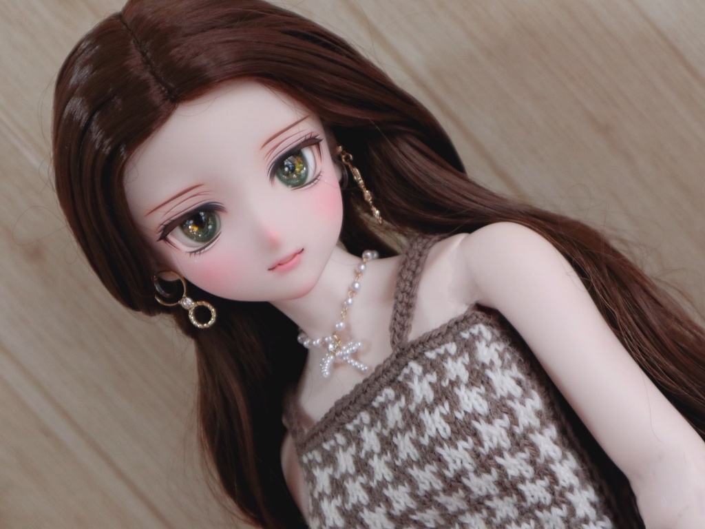 リボンパールネックレス
