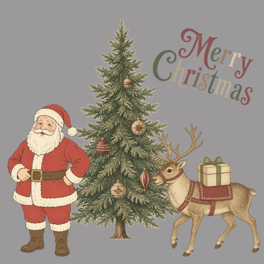 古い絵本のクリスマス|アンティークChristmasデジタルペーパー 3枚セット