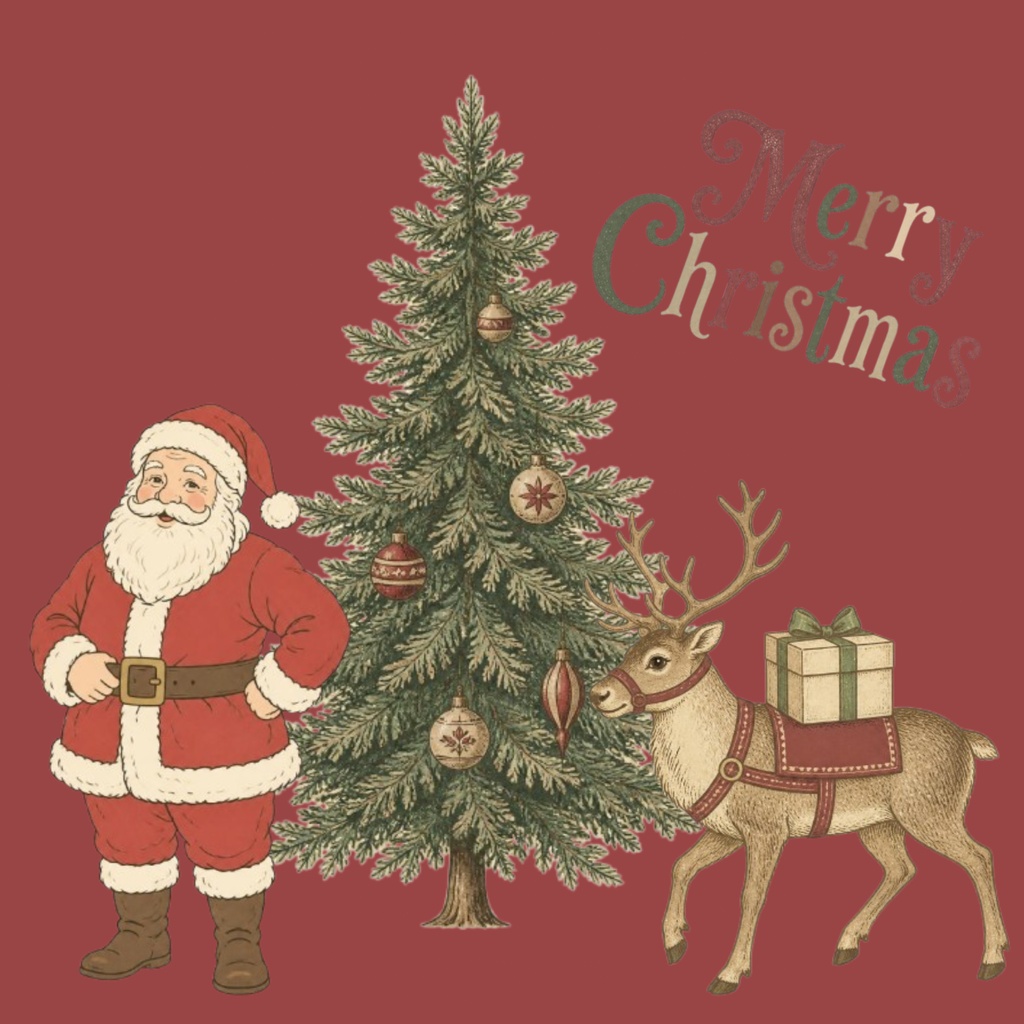 古い絵本のクリスマス|アンティークChristmasデジタルペーパー 3枚セット