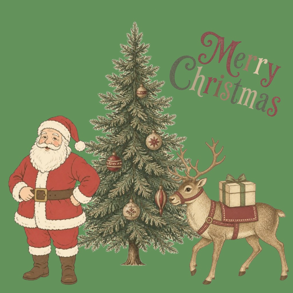 古い絵本のクリスマス|アンティークChristmasデジタルペーパー 3枚セット