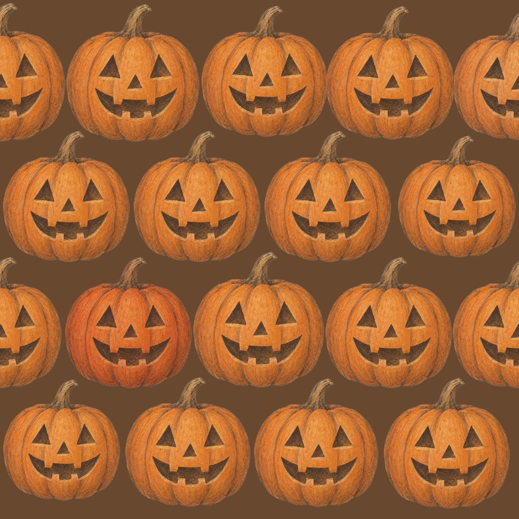 アンティーク風ハロウィン デジタルペーパー5枚セット|月と星・黒猫・かぼちゃ・キャンディ・おばけ