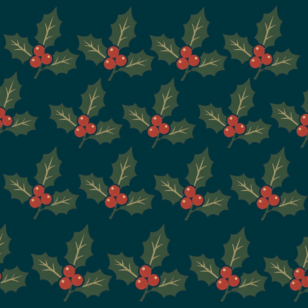 クリスマス デジタルペーパー 5枚セット|レトロサンタ・ヒイラギ・ベル・ジンジャーブレッドマン|北欧風・ヴィンテージ柄