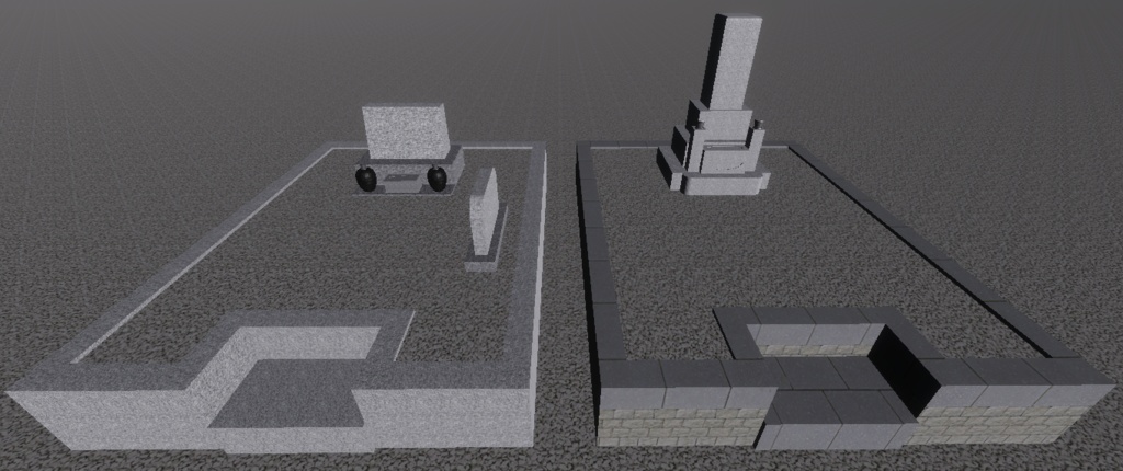 【3Dモデル_FBX】日本のお墓2種