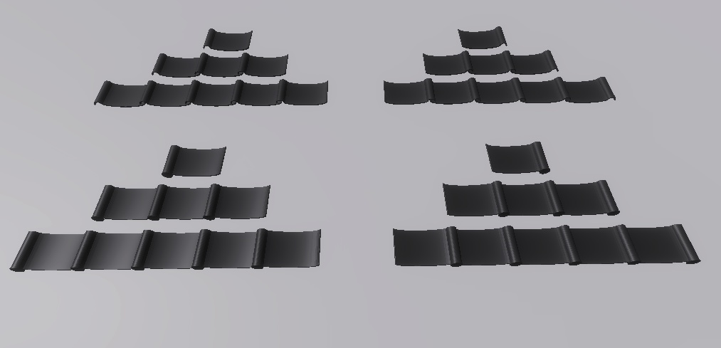 【3Dモデル_FBX】屋根瓦