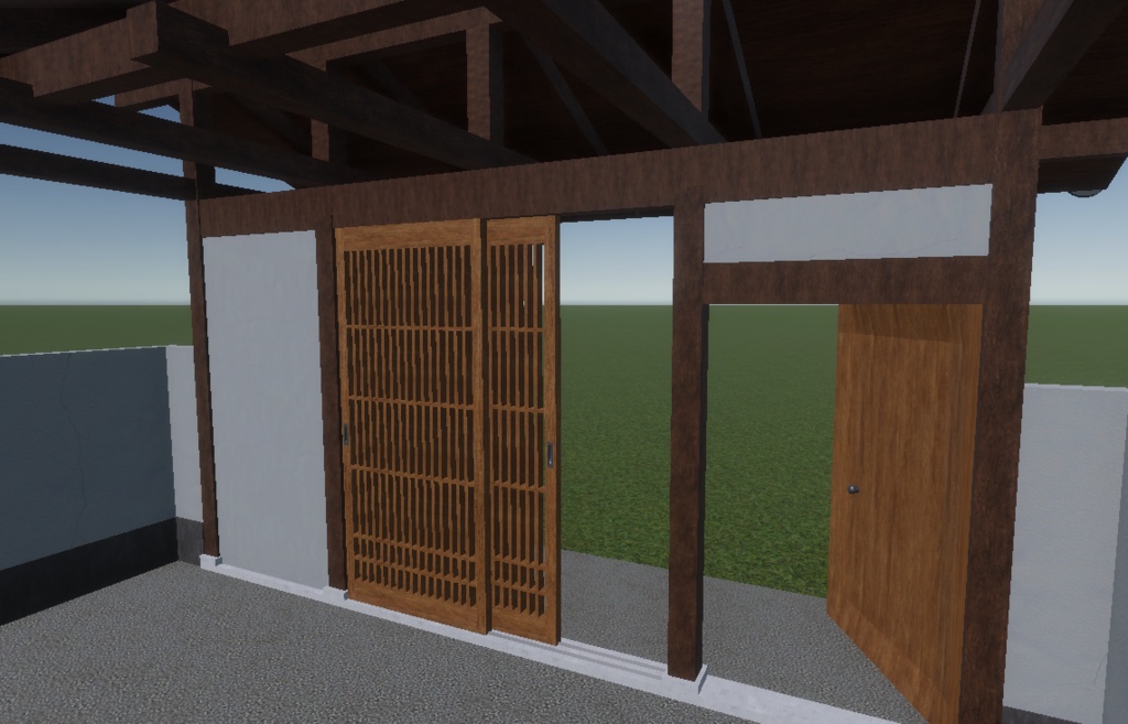 【3Dモデル_FBX】日本屋敷の門