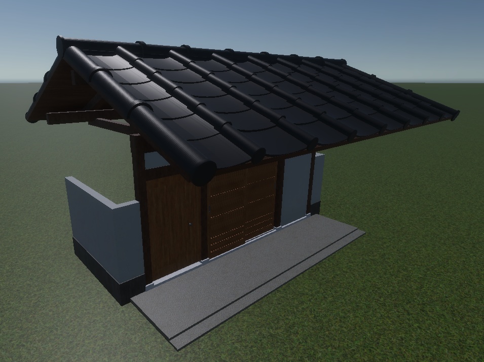 【3Dモデル_FBX】日本屋敷の門