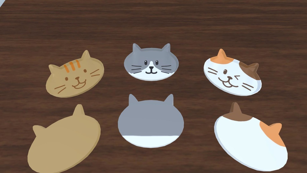 【3Dモデル】猫プレート【無料】