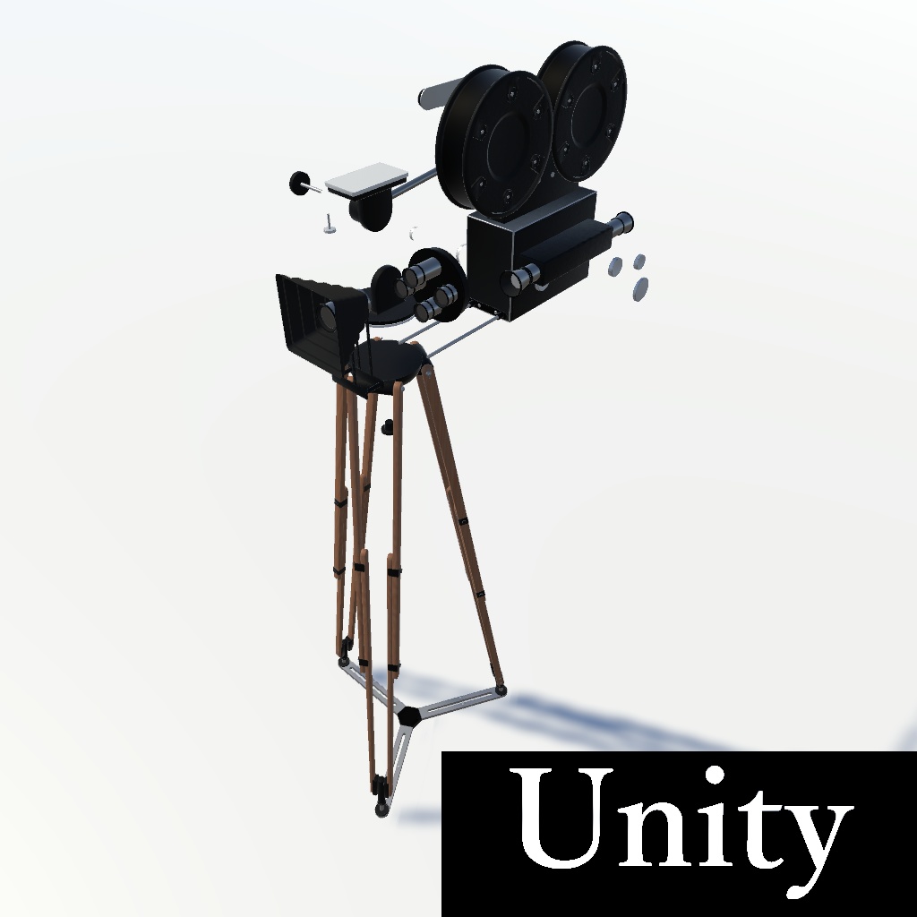 【3Dモデル】レトロ映画セット