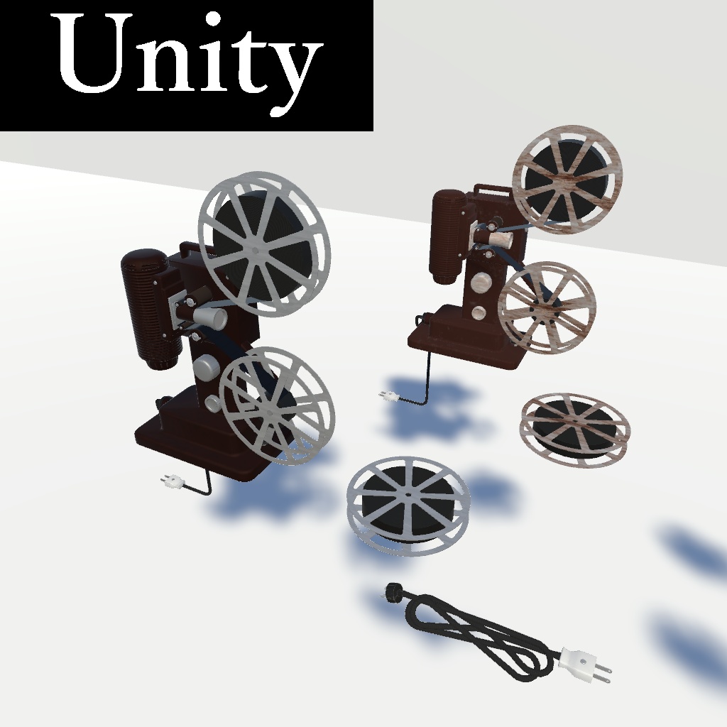 【3Dモデル】レトロ映画セット