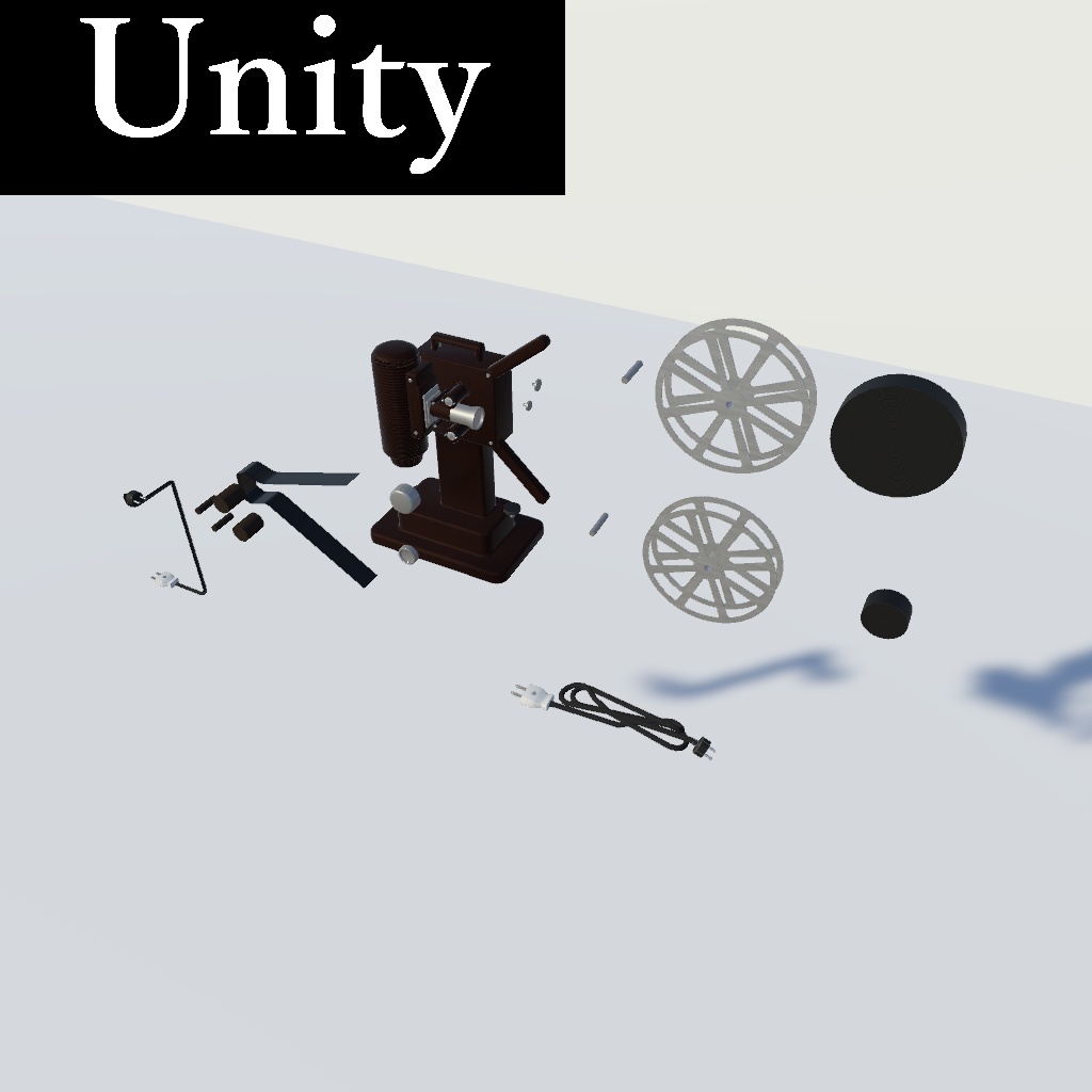 【3Dモデル】レトロ映画セット