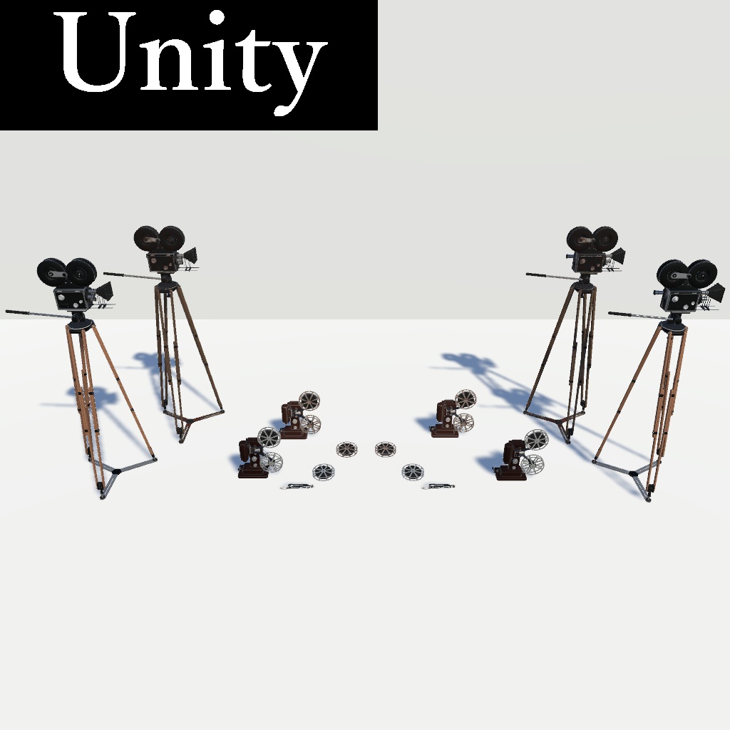 【3Dモデル】レトロ映画セット