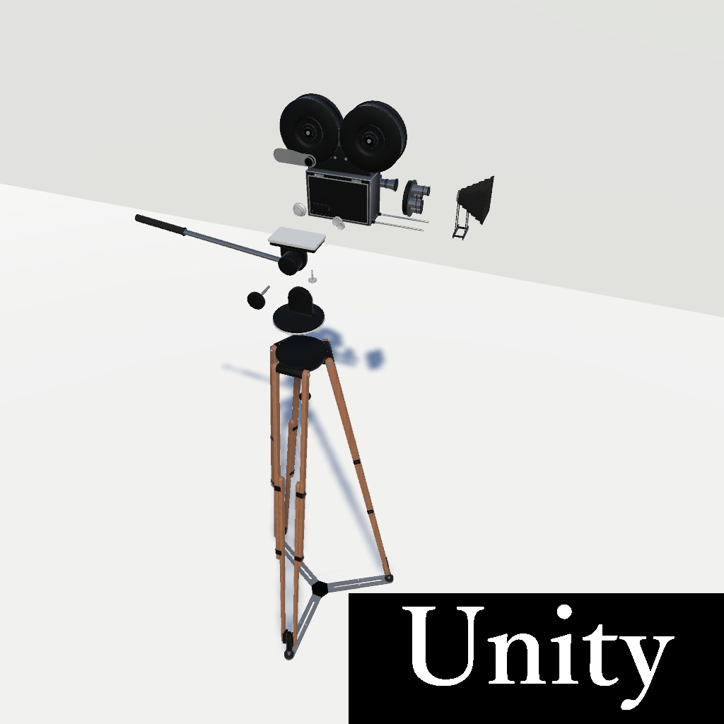 【3Dモデル】レトロ映画セット