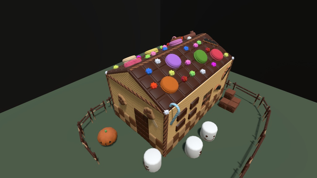 【3Dモデル】お菓子の家【ハロウィン】