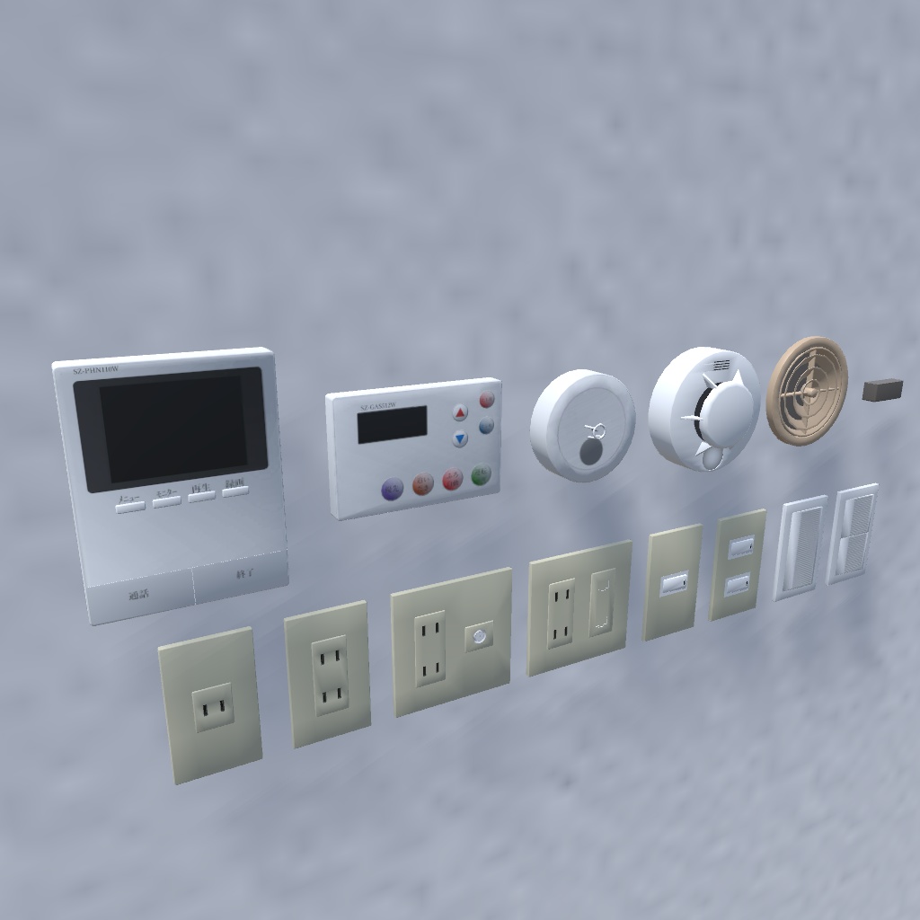【3Dモデル】屋内パーツセット