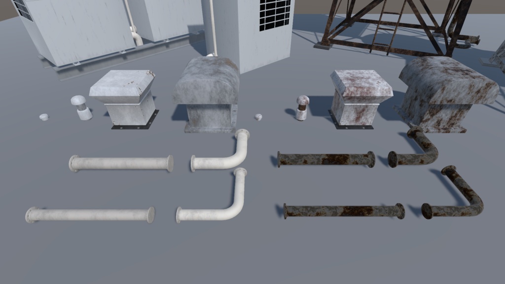 【3Dモデル】屋上パーツセット