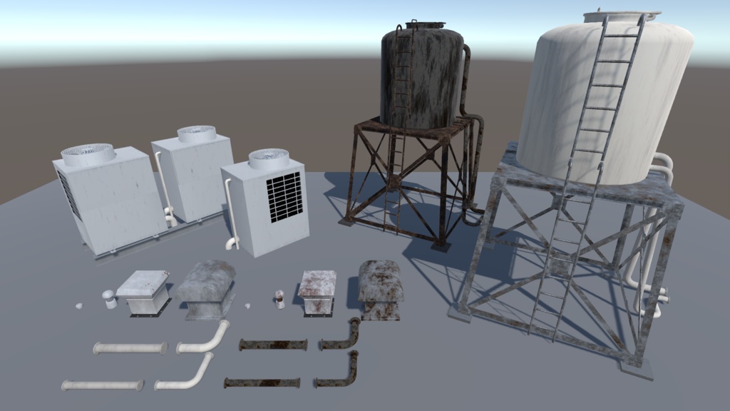 【3Dモデル】屋上パーツセット