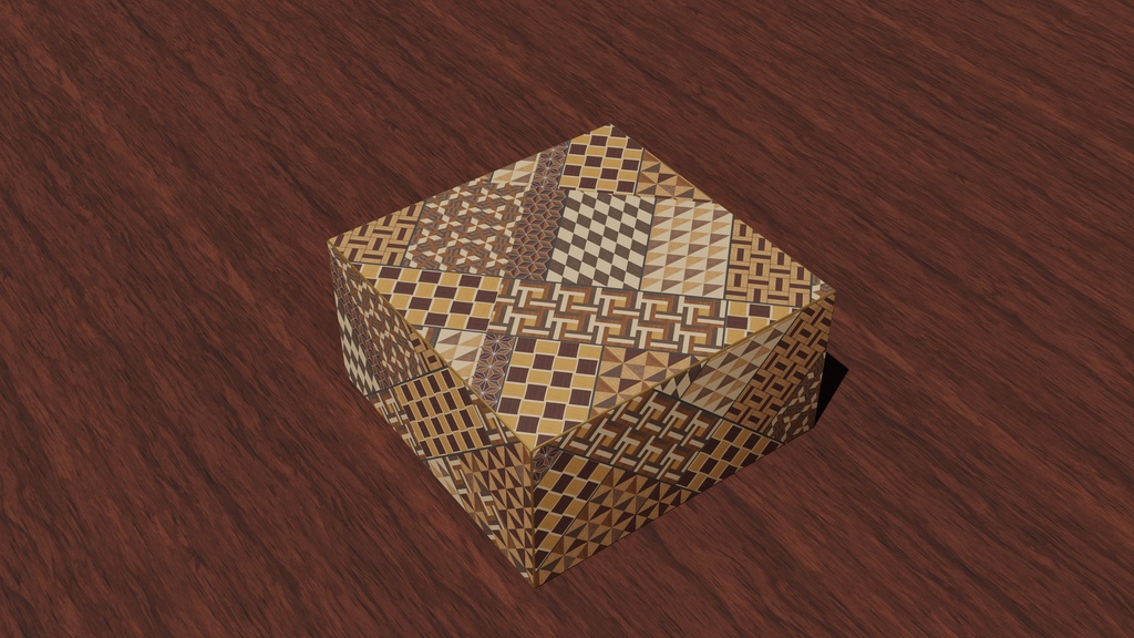 【3Dモデル】寄木箱