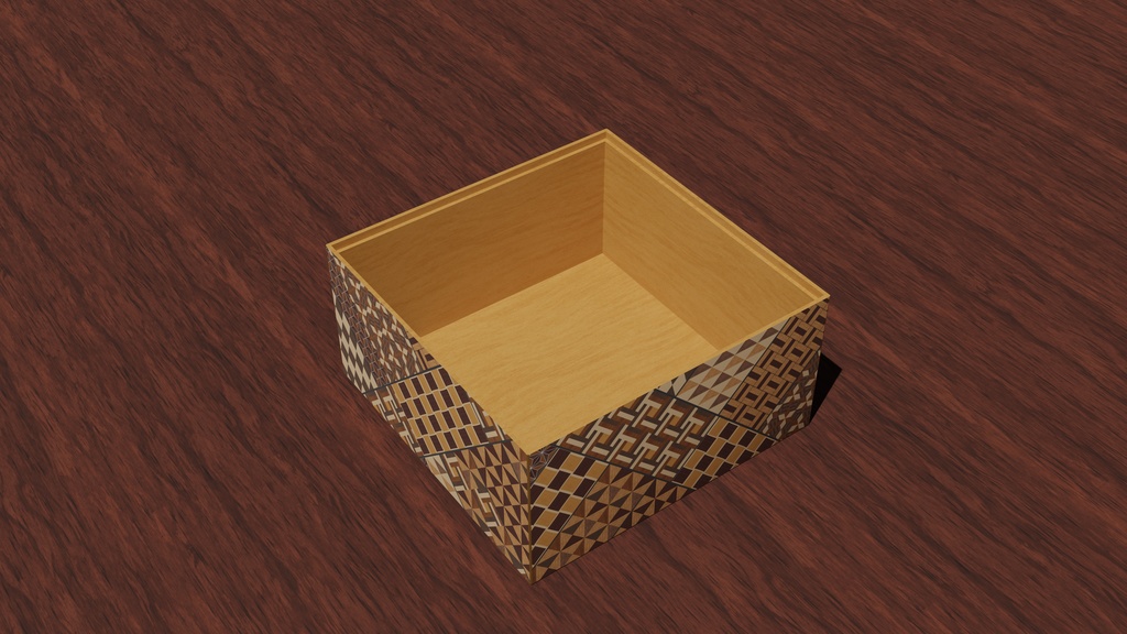 【3Dモデル】寄木箱