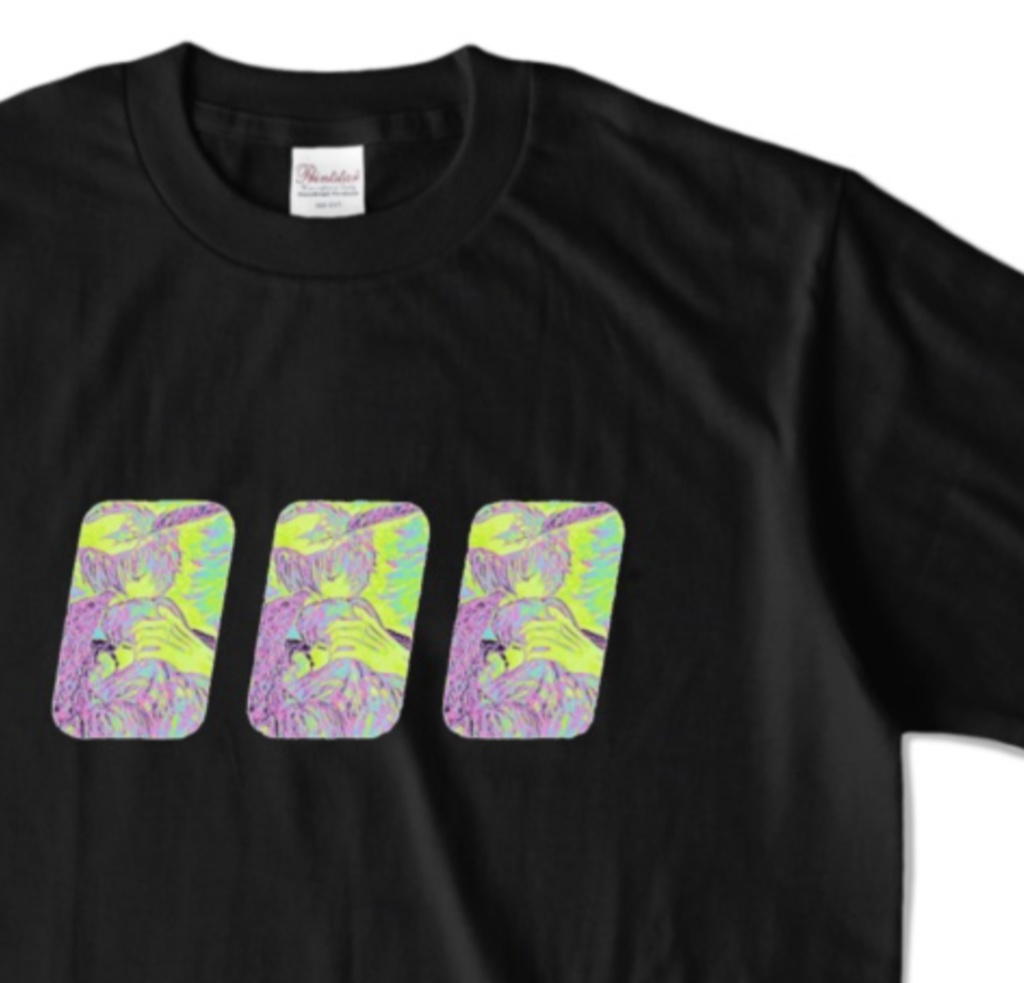 カラスとりんごTシャツ ブラック