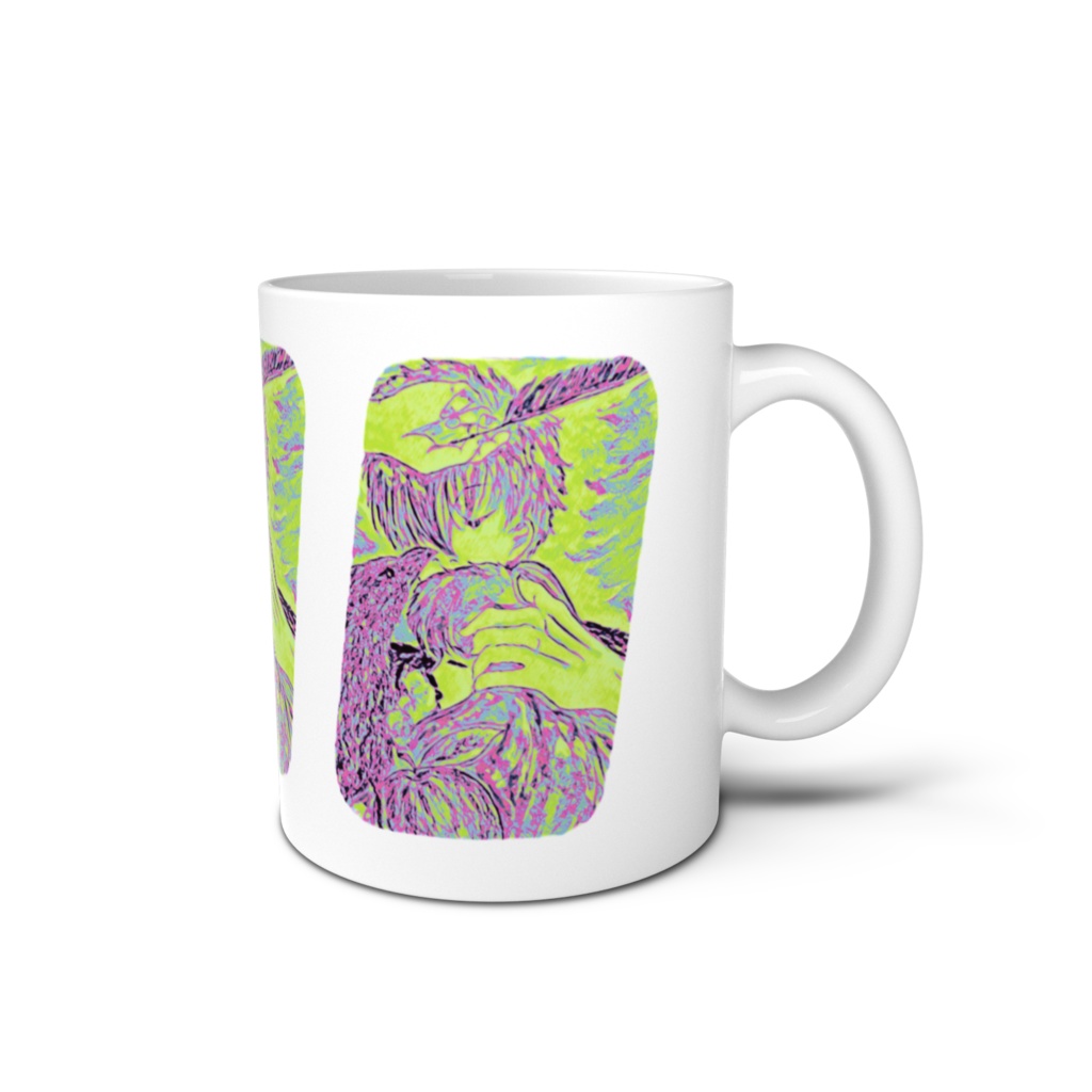 カラスとりんごマグカップ