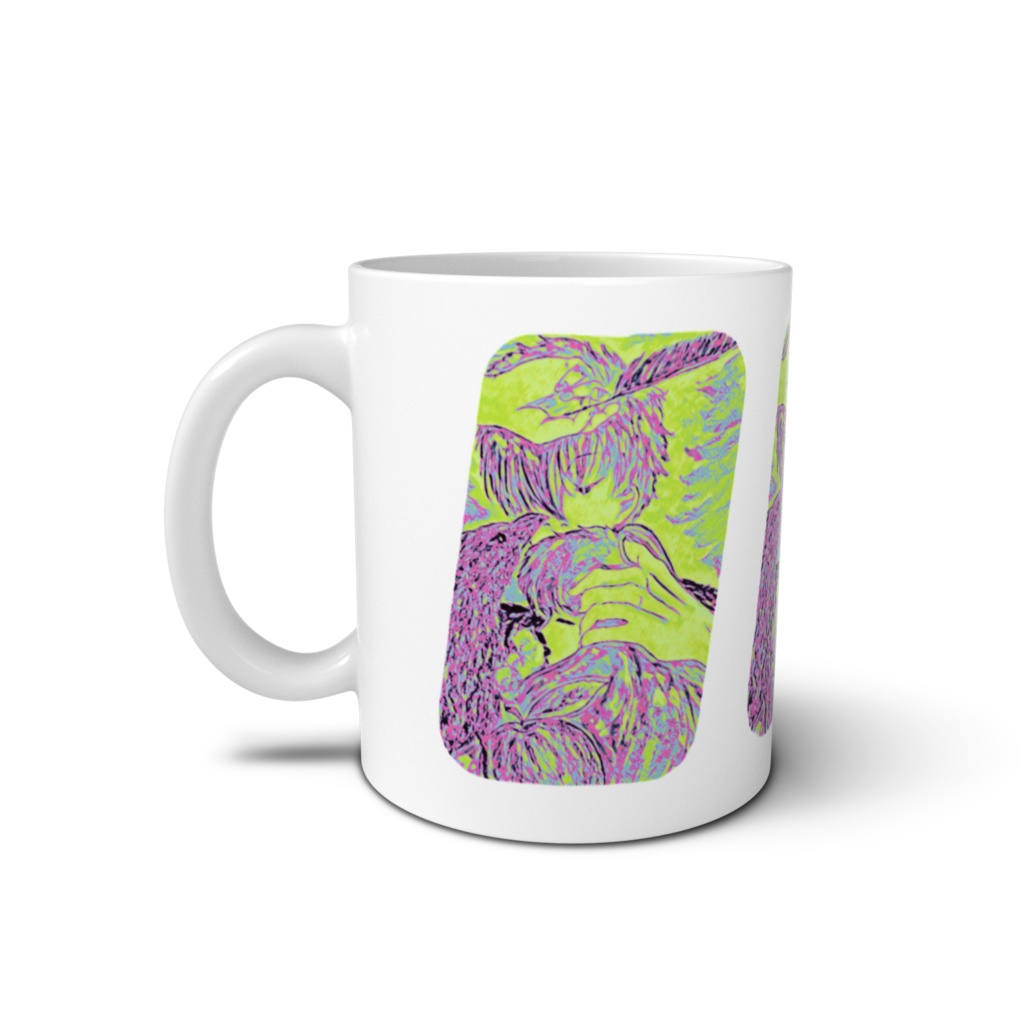 カラスとりんごマグカップ