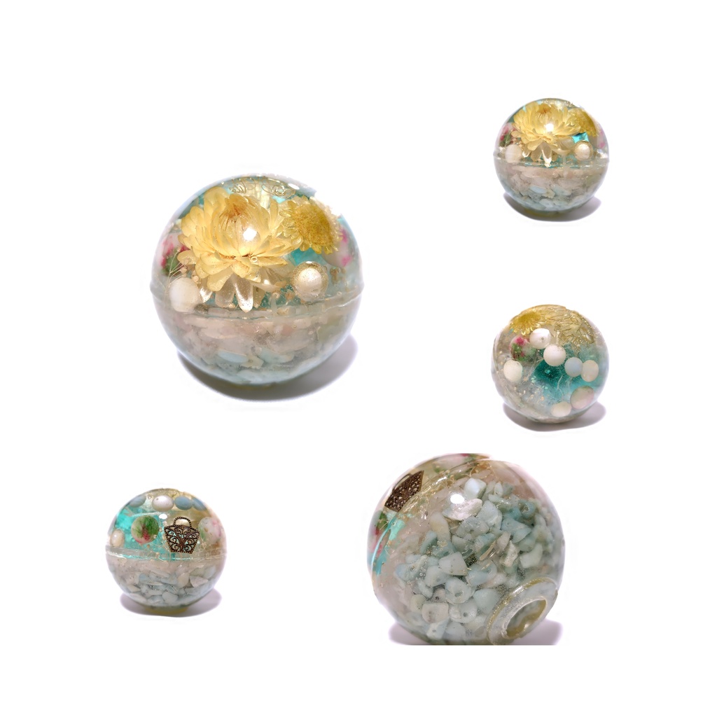 オルゴナイトTシャツ Mercury (マーキュリー) アマゾナイトとマザーオブパールのオルゴナイト