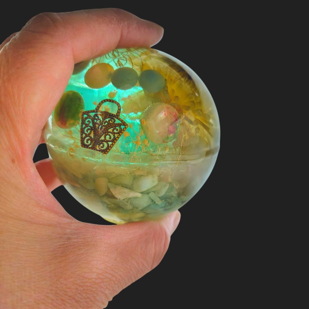 オルゴナイトTシャツ Mercury (マーキュリー) アマゾナイトとマザーオブパールのオルゴナイト