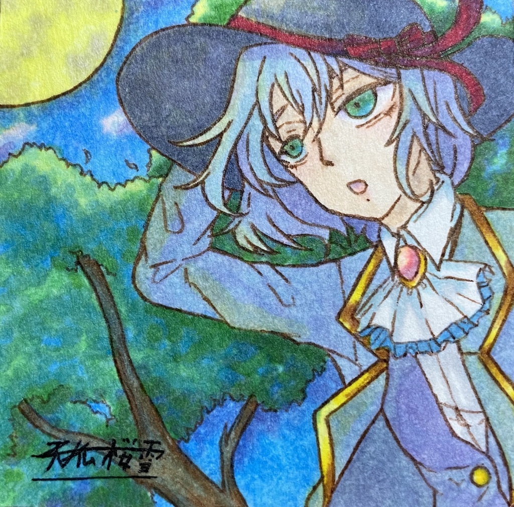 ミニ原画/月光浴
