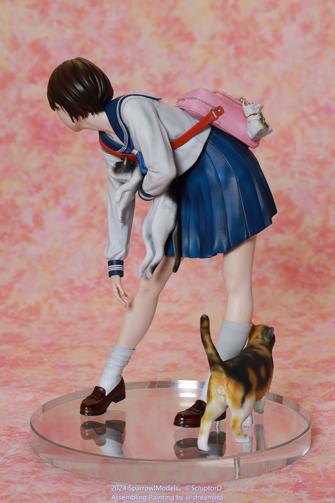 猫と女学生:1/8スケール: ガレージキット