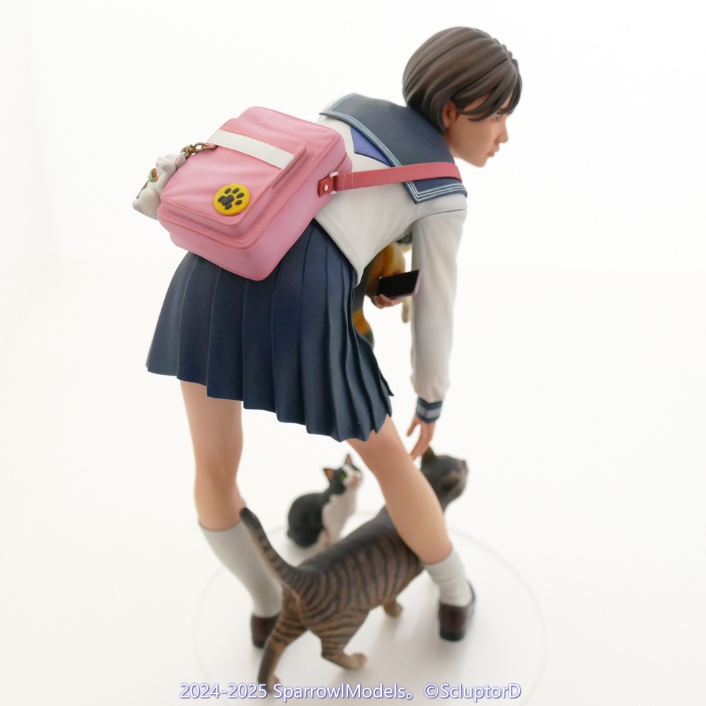 猫と女学生:1/8スケール: ガレージキット
