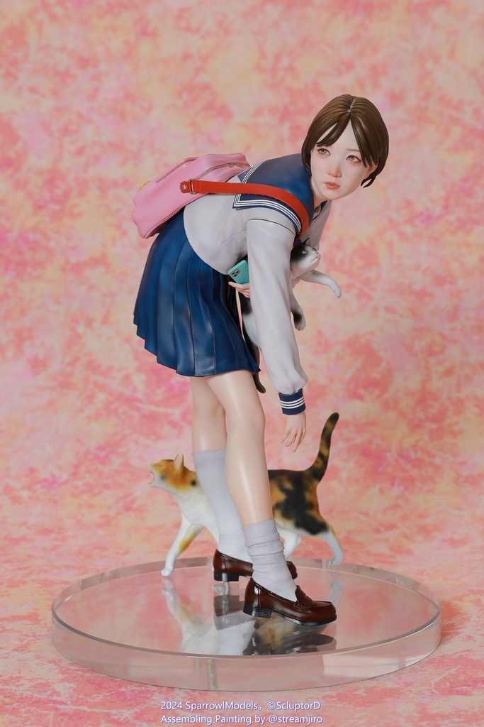 猫と女学生:1/8スケール: ガレージキット