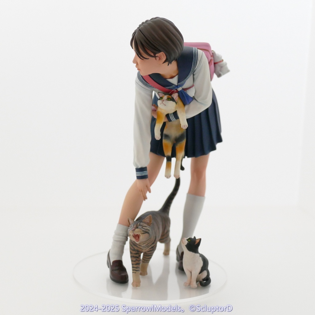 猫と女学生:1/8スケール: ガレージキット