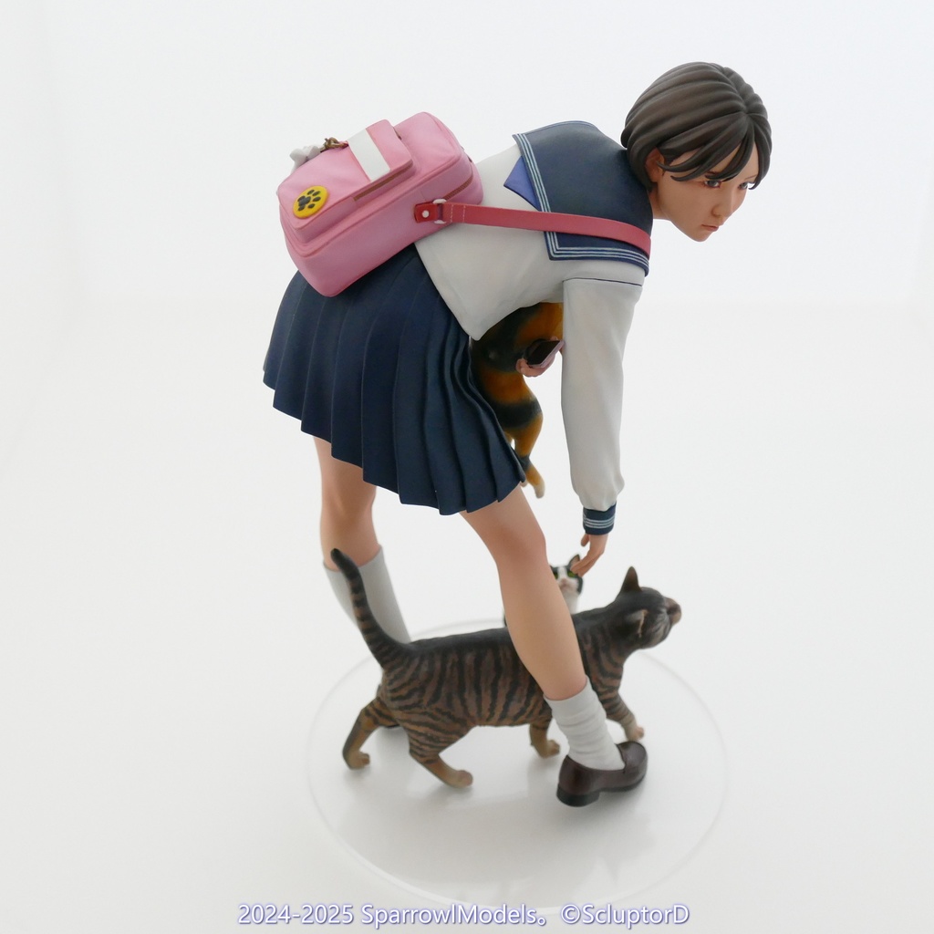 猫と女学生:1/8スケール: ガレージキット