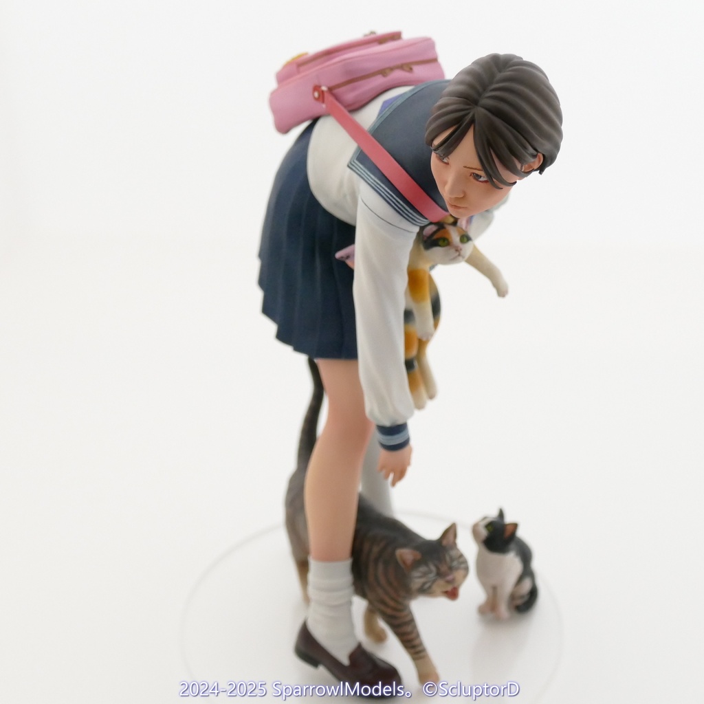 猫と女学生:1/8スケール: ガレージキット