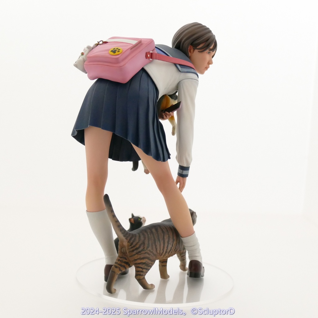 猫と女学生:1/8スケール: ガレージキット
