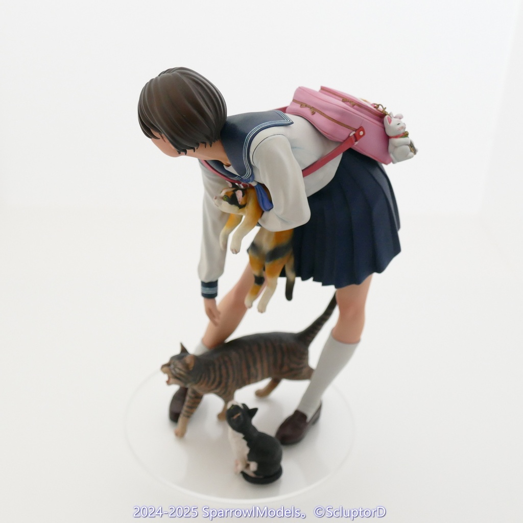 猫と女学生:1/8スケール: ガレージキット