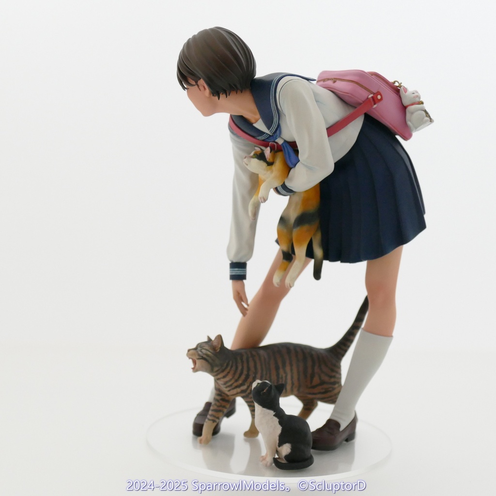 猫と女学生:1/8スケール: ガレージキット