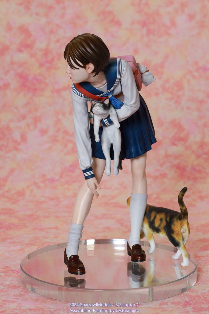 猫と女学生:1/8スケール: ガレージキット