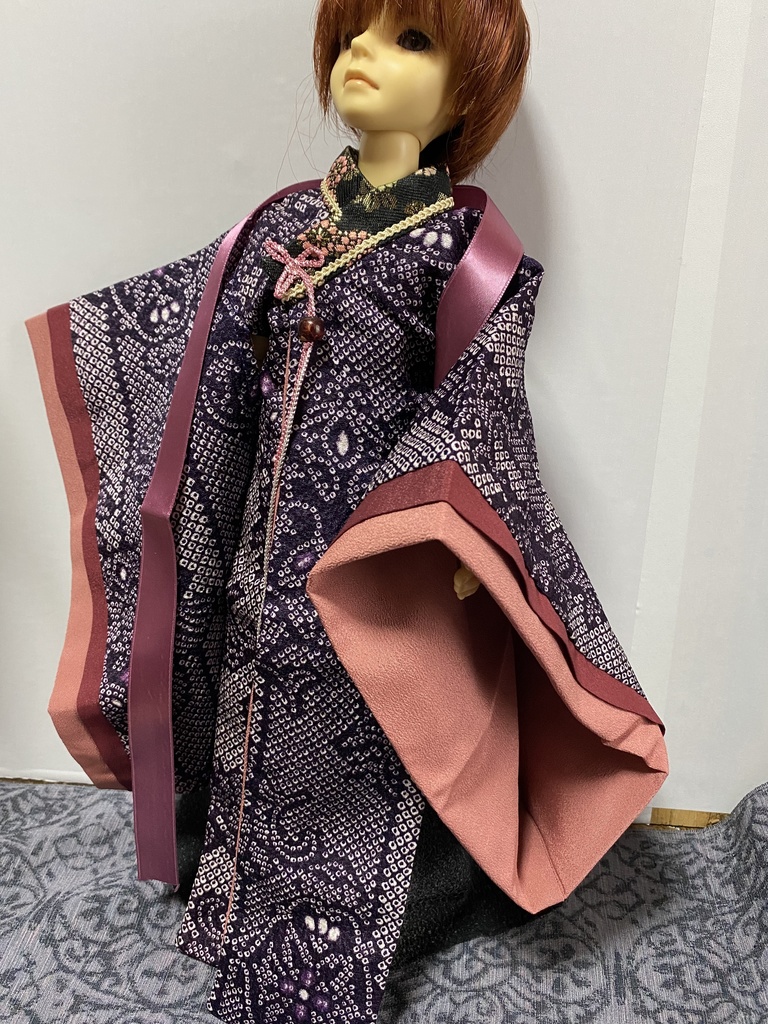 MSDサイズ 創作衣装 紫 絞り風