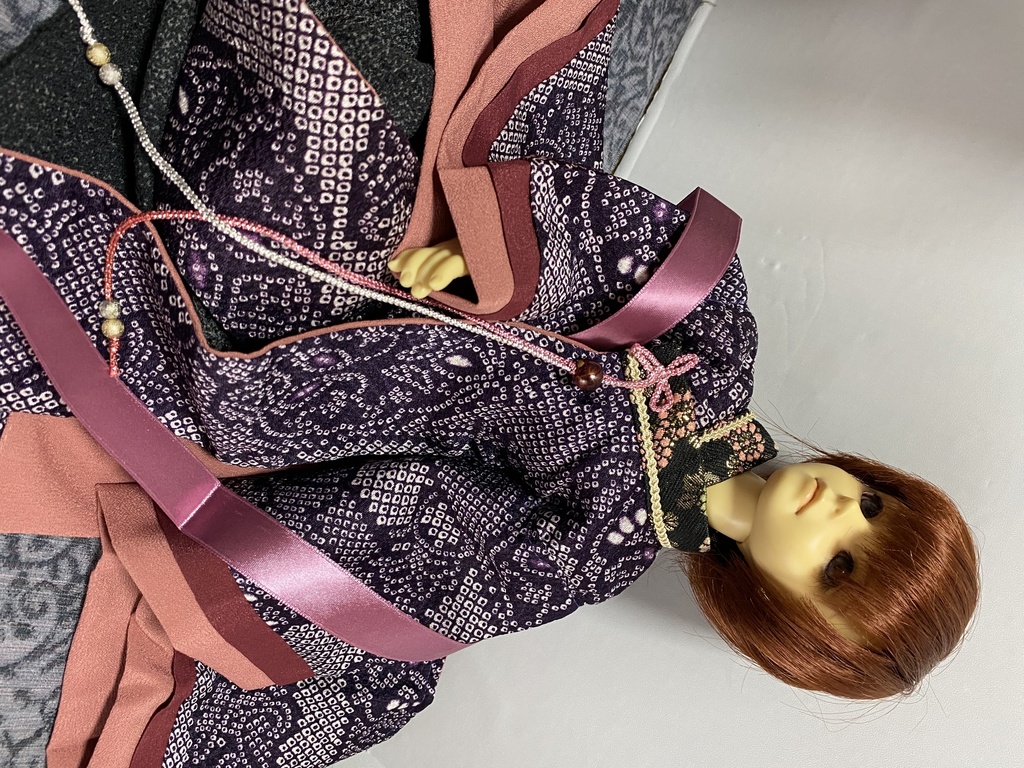 MSDサイズ 創作衣装 紫 絞り風