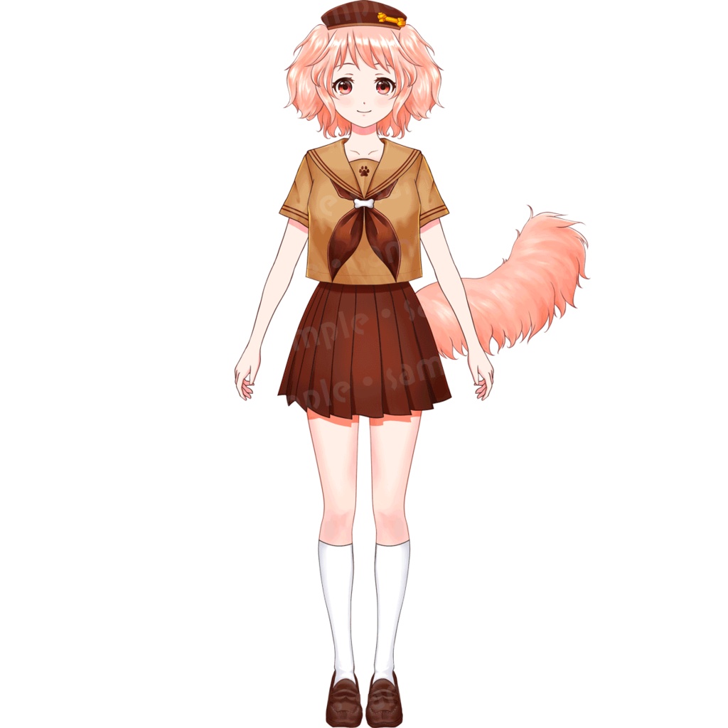 【Live2D用】ケモミミ+制服【パーツ分け済みPSD】
