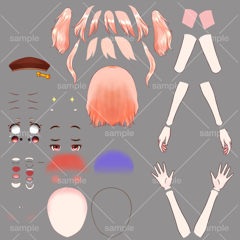 【Live2D用】ケモミミ+制服【パーツ分け済みPSD】