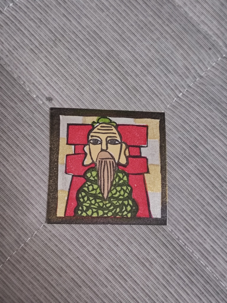 版画演目シールno.21「宇賀神」