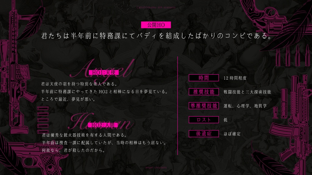 【CoCシナリオ】天使のサナギ-特務課第三班 恋愛犯罪対策室-【SPLL:E194474】