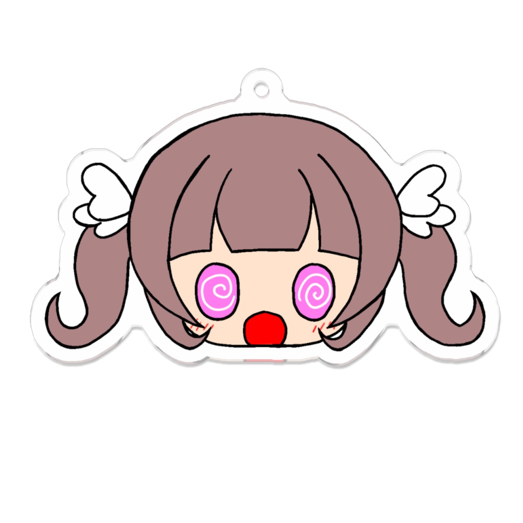 こはねフェイスアクキー (ツインテぐるぐる目)