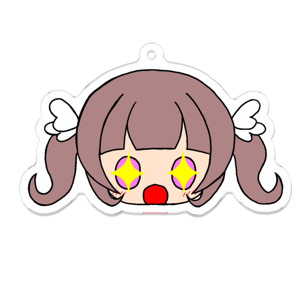 こはねフェイスアクキー(ツインテキラキラ目)