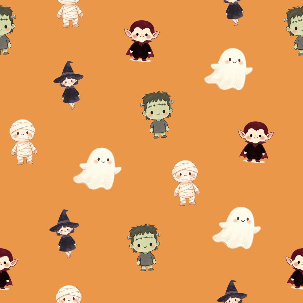 【5枚セット】ハロウィン デジタルペーパー｜シームレス・デジタル手帳・背景素材・手帳素材